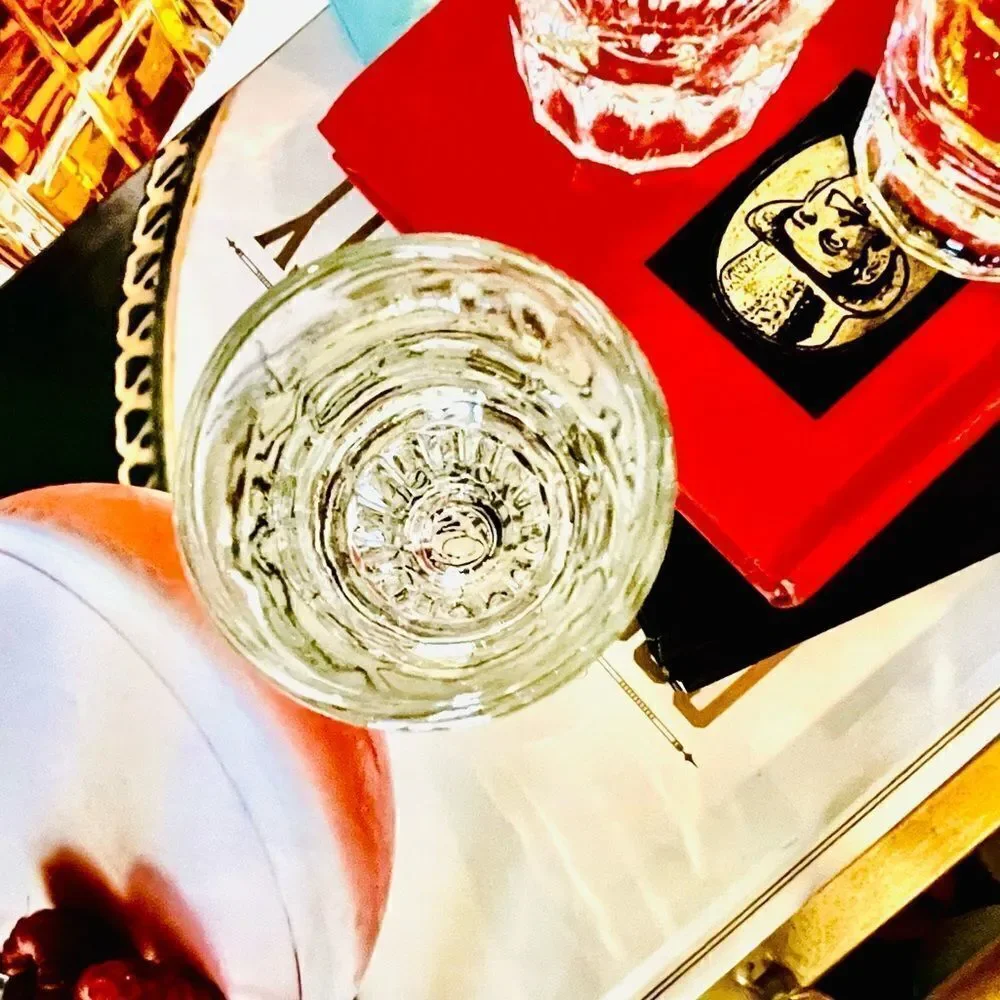 ♥️ 6 vintage mid century thick heavyweight shot glasses,  PRICE FIRM.